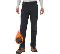 Pioneer Camp Pantalones de senderismo para hombre, impermeables, térmicos, transpirables, forro polar, resistentes al viento, pantalones de invierno para exteriores, con 5 bolsillos de utilidad, gris,