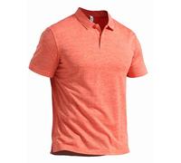 Pioneer Camp Polo de manga corta para hombre, transpirable y de secado rápido con elástico en 4 direcciones, protección solar UPF 50+, camiseta funcional de alta calidad, naranja, 3XL