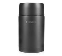 Pioneer Flasks HTH1000BK Termo para Alimentos, Aislado, Acero Inoxidable, Negro, 1000ml / 1L