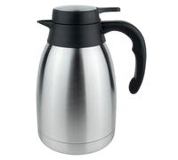 Pioneer Jarra de café interior al vacío, acero inoxidable, acabado satinado, tapa plana de acero inoxidable, 1,5 litros