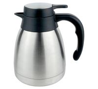 Pioneer Jarra de café interior al vacío, acero inoxidable, acabado satinado, tapa plana de acero inoxidable, 1 litro