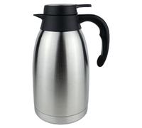 Pioneer Jarra de café interior al vacío, acero inoxidable, acabado satinado, tapa plana de acero inoxidable, 2 litros