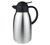 Pioneer Jarra de café interior al vacío, acero inoxidable, acabado satinado, tapa redonda de plástico, 2 litros