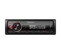 Pioneer MVH-130DABAN con Antena Dab, Radio de Coche 1DIN con RDS y Dab+, USB, Entrada AUX, Baja Profundidad de Montaje