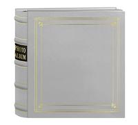 Pioneer Photo Albums Álbum de fotos con 200 bolsillos encuadernados en piel blanca con detalles dorados, para impresiones de 10,6 x 15,2 cm