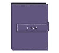 Pioneer Photo Albums Álbum de Fotos con 36 Bolsillos, 10,16 x 15,24 cm, Bordado con Correa de Amor, Cubierta de Cuero sintético, Mini, Lavanda