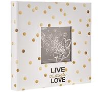 Pioneer Photo Albums Golden Dots Live Laugh Love - Álbum de fotos (200 unidades, 4 x 6), color dorado
