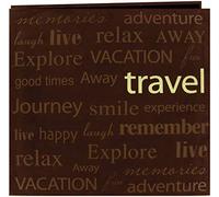 Pioneer Photo Albums MB-10TXT Brown Travel Álbum de Recortes, Antelina, marrón, Pack de 1