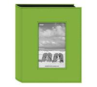 Pioneer Photo Albums Sewn Leatherette Frame Photo Albums FRM-246C-Álbum de Fotos con Marco de Piel Cosida con 200 Bolsillos, Color Verde Lima, Cuero sintético, Lime Green, Medium