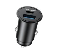 Pioneer SDA-CG210CA Cargador de Coche USB-A & USB-C para Encendedor de Cigarrillos, Cargador rápido 38 W, Compatible con PD, 12 V/24 V