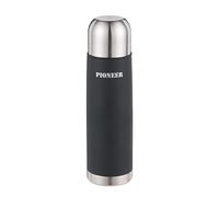 Pioneer SVB1000 Aislado al vacío, 1000 ml, Termo de Viaje de 1 litro, Acero Inoxidable 18/10, Mantiene Las Bebidas Calientes Durante 8 Horas, Negro, M-L