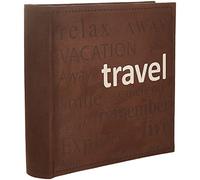 Pioneer Travel - Álbum de Fotos Cosido con Cubierta de Ante sintético, Color marrón