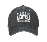 PIORUJK Gorra de béisbol clásica de algodón por Favor Ten Paciencia Tengo Autismo con Estampado de Letras para Hombres y Mujeres Sombrero de papá Adulto Ajustable Personalizado en Primavera