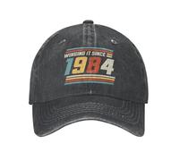 PIORUJK Gorra de béisbol Personalizada de algodón Winging It Since 1984 Divertida para Regalos de cumpleaños número 40 para Hombres y Mujeres Gorra de papá Ajustable Personalizada Primavera