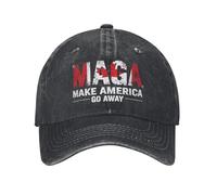 PIORUJK Gorras de béisbol Maga de Make America Go Away Vintage Denim Desgastado Gorra de Sol con Bandera de CANADÁ Unisex al Aire Libre Todas Las Estaciones Sombrero Suave de Viaje