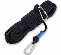 PIOSRTRR Cuerda de Nylon Trenzado 30M,Cuerda de Alta Resistencia 10mm,15M-Paquete de 2,con Mosquetones(Negro)