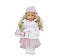 Pioupiou et Maravilles- Dimian - Muñeca Bambolina en Abrigo Blanco - 46 cm - Una muñeca Que Habla, Canta y Dice Cenicienta - 100 Palabras y 3 Canciones - Accesorios para el Cabello - Textura Flexible