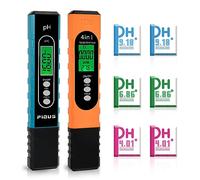 Pious Medidor ph 4 en 1 con TDS EC Temperatura Alta Precisión Probador Multifuncional Calibración Automática Compensación de Temperatura Medidor de ph Piscina Digital