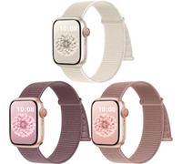 PIOWNN 3 Piezas Nylon Correas Compatible con Correa Apple Watch 40mm 41mm 38mm 42mm Mujer Hombre, Correa Deportiva Loop de para iWatch Series 11 10 9 8 7 6 5 4 3 2 1 SE