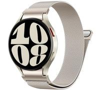 PIOWNN Correa de Metal Compatible con Correa Samsung Galaxy Watch 7 6 5 4 44mm 40mm/Watch 6 Classic 47mm 43mm/Watch 5 Pro 45mm/Watch 4 Classic/FE, Correa Magnética con Un Solo Clic, Luz Estelar