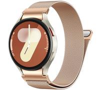 PIOWNN Correa de Metal Compatible con Correa Samsung Galaxy Watch 7 6 5 4 44mm 40mm/Watch 6 Classic 47mm 43mm/Watch 5 Pro 45mm/Watch 4 Classic 42mm 46mm/FE, Correa Magnética con Un Solo Clic, Oro rosa