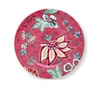 PIP STUDIO 51001294 Flower Festival - Plato para repostería (17 cm), color rosa oscuro
