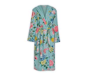 PiP Studio Albornoz Good Evening azul sauna de rizo flores estampado floral albornoz con capucha, azul, M