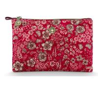 Pip Studio Bolsa de Maquillaje Charly Cosmetic Flat Pouch Quilted Daisy Dreams Red Rojo