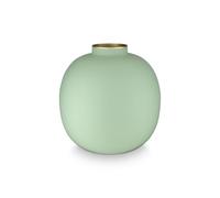Pip Studio Jarrón de metal verde brillante mate, 23 cm