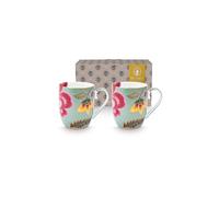 PIP STUDIO Juego de 2 tazas con asa de 145 ml Small BLOOMING TALES Fantasy Blue azul claro