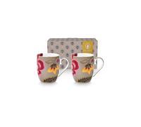 PIP STUDIO Juego de 2 tazas con asa de 145 ml Small BLOOMING TALES Fantasy Khaki camel