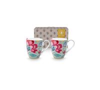 PIP STUDIO Juego de 2 tazas con asa de 450 ml XLarge BLOOMING TALES Fantasy Blue azul claro