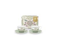 PIP STUDIO Juego de 2 tazas de capuchino con platillos LILY & LOTUS 280ml Verde claro verde