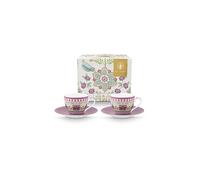 PIP STUDIO Juego de 2 tazas de espresso con platillos LILY & LOTUS 120 ml lila