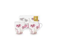 PIP STUDIO Juego de 2 tazas grandes con asa de 350 ml JOLIE DOTS Oro/Rosa blanco