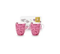 PIP STUDIO Juego de 2 tazas grandes con asa de 350 ml JOLIE Flowers Pink rosa