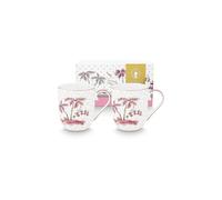 PIP STUDIO Juego de 2 tazas pequeñas con asa de 145 ml JOLIE DOTS Oro/Rosa blanco