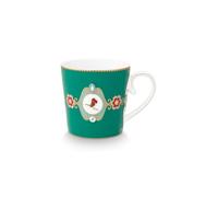 PIP STUDIO Love Birds Medallion - Taza con asa (250 ml), color verde