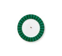 Pip Studio Love Birds - Plato llano (26,5 cm), diseño de rayas, color verde