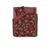 PIP STUDIO Percal Bettwäsche Poppy Stitch 2x 70x90cm / 200x200cm rojo oscuro