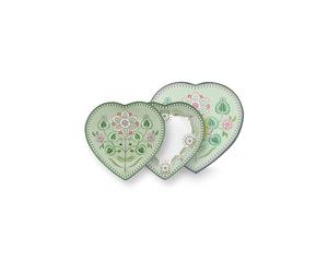 PIP STUDIO Plato corazón 21,5cm Juego de 2 LILY&LOTUS Light Green verde