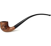 Pipa CHURCHWARDEN, Larga de Madera, 26 cm | Diseño Historias de Arthur Conan Doyle, Para Filtro de 9 mm, Bolsa de Terciopelo, Solo para Uso de Tabaco