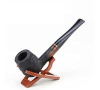 Pipa de brezo negra clásica, pipa de madera de brezo grabada al azar, filtro de 9mm, pipa de tabaco para fumar, herramientas, juego de regalo, pipa para fumar brezo