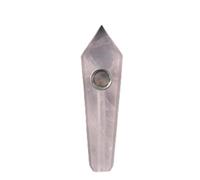 Pipa de Fumar de Cuarzo Natural Piedra Preciosa de Cristal curativo con Filtro de Metal 1PC-14