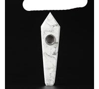 Pipa de Fumar de Cuarzo Natural Punto de Cristal Piedra Preciosa de Cristal curativo con Filtro de Metal 1PC-16