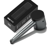 Pipa de Fumar profesional | Aluminio de Alto Grado CNC | Sistema Único Doble Hélice, Facil de limpiar, Antideslizante y Tapa Protectora de Silicona (Gris metal)