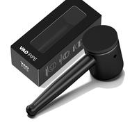 Pipa de Fumar profesional | Aluminio de Alto Grado CNC | Sistema Único Doble Hélice, Facil de limpiar, Antideslizante y Tapa Protectora de Silicona (Negro)