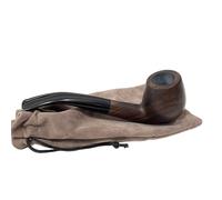 Pipa de madera de ebano natural sin partes metalicas 100 por 100 natural de madera con boquilla de ebonita de 8 cm y cazoleta de 5 cm de altura por 4 cm de diámetro 51PIPA006