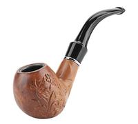 Pipa de Madera de Tabaco, marrón Pipa de Fumar Duradera clásica Fumar Tallado Patrón de Cigarrillo de Tabaco Pipa de cigarro Pipa de Resina