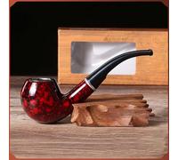 Pipa de resina para tabaco, ligera y duradera, con fondo plano, diseño apto para principiantes, experiencia de fumar suave para fumadores (G)